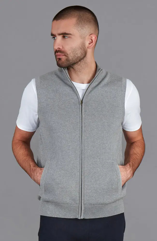 Lightweight 100% Cotton Zip Through Vest