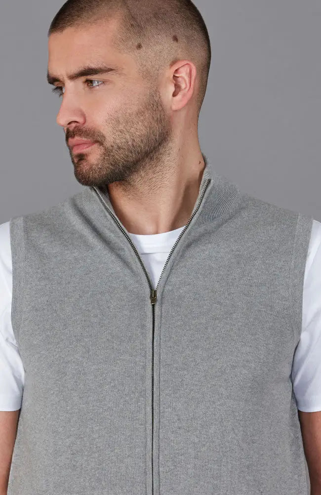 Lightweight 100% Cotton Zip Through Vest